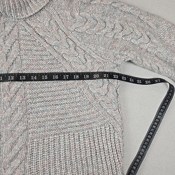 Express Women's Knit Multi Colored Turtleneck Fisherman XL Cottagecore Sweater - Picture 5 of 11